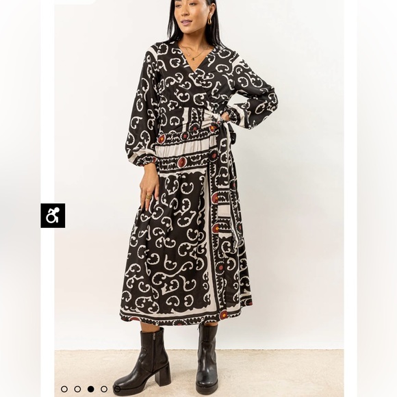 NWT- Bohme Porter Wrap MIDI Dress Sz XS - Picture 3 of 7